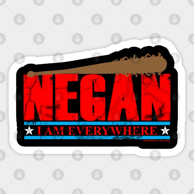 Negan I am everywhere Sticker by doombxny1